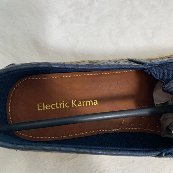 NWOT Electric Karma Size 11 navy blue lulu espadrille slides flats comfort shoes - Picture 6 of 8